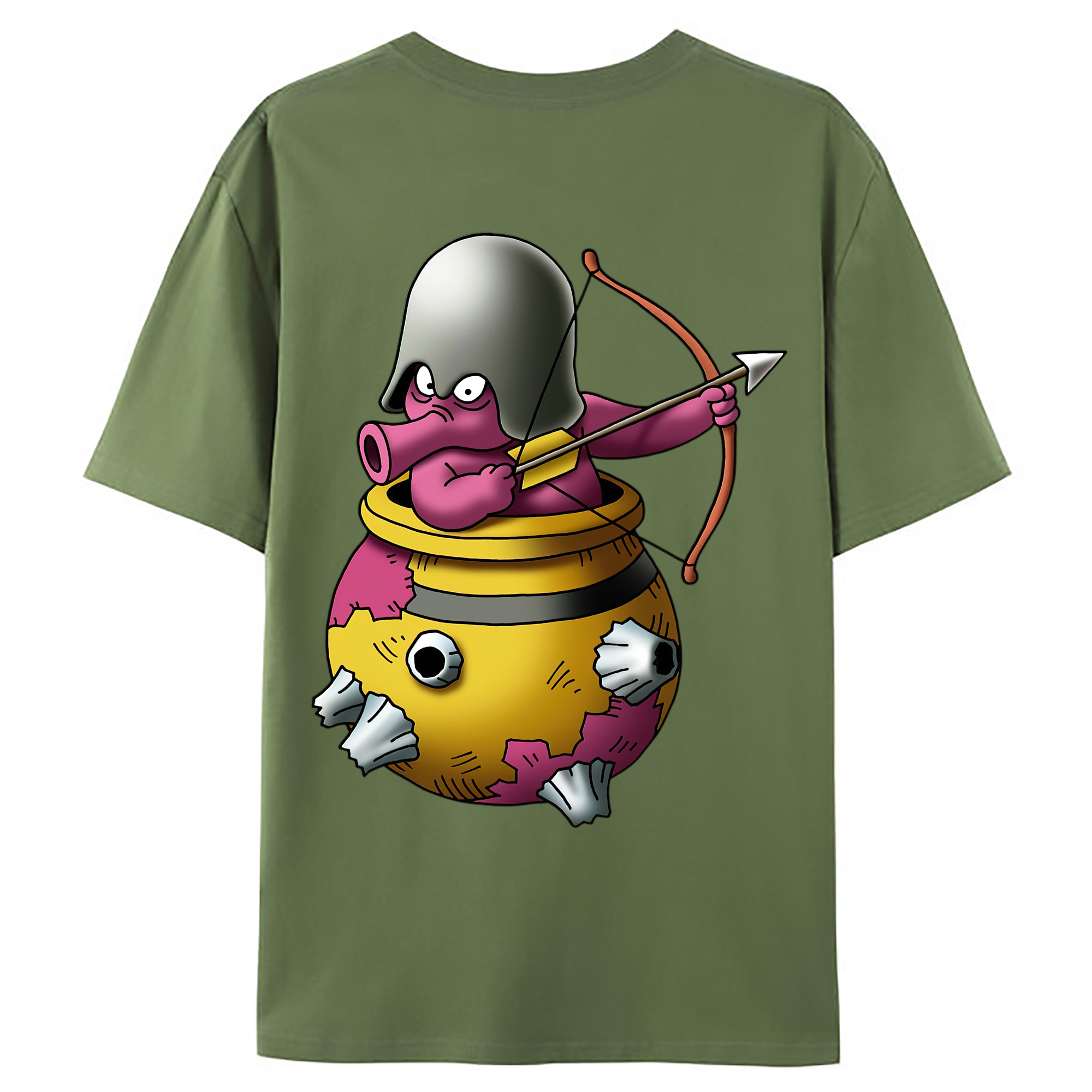 （画像用） ドラゴンクエスト Doragon Kuesuto Dragon Quest 綿100％ メンズ半袖Tシャツ（バックプリント） 通気性